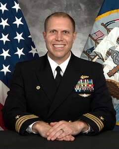 Official portrait of Commander Brian L. Schulz, commanding officer of Navy Information Operations Command (NIOC), Yokosuka, Japan.