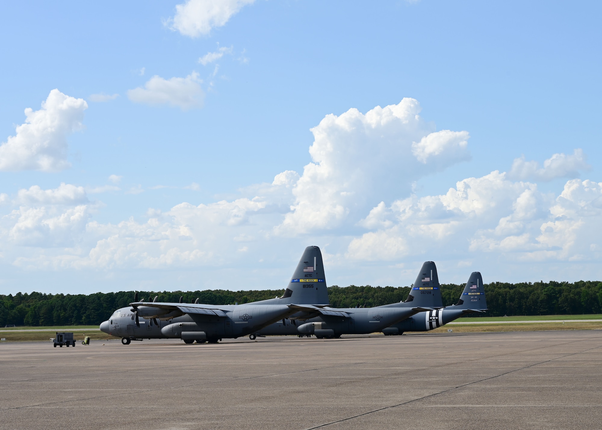 Aircraft sit on the flight line