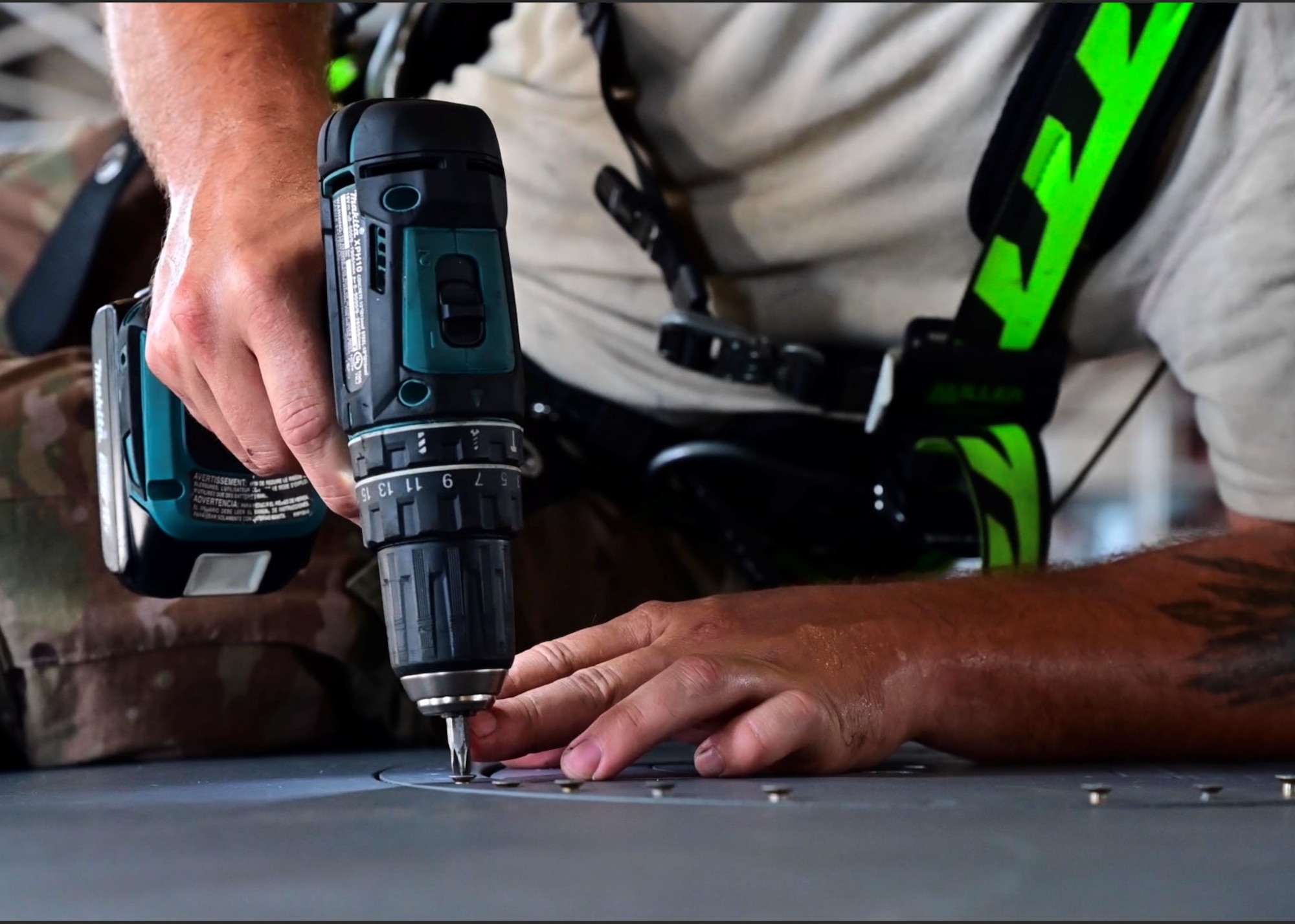 An Airman works on an aircraft
