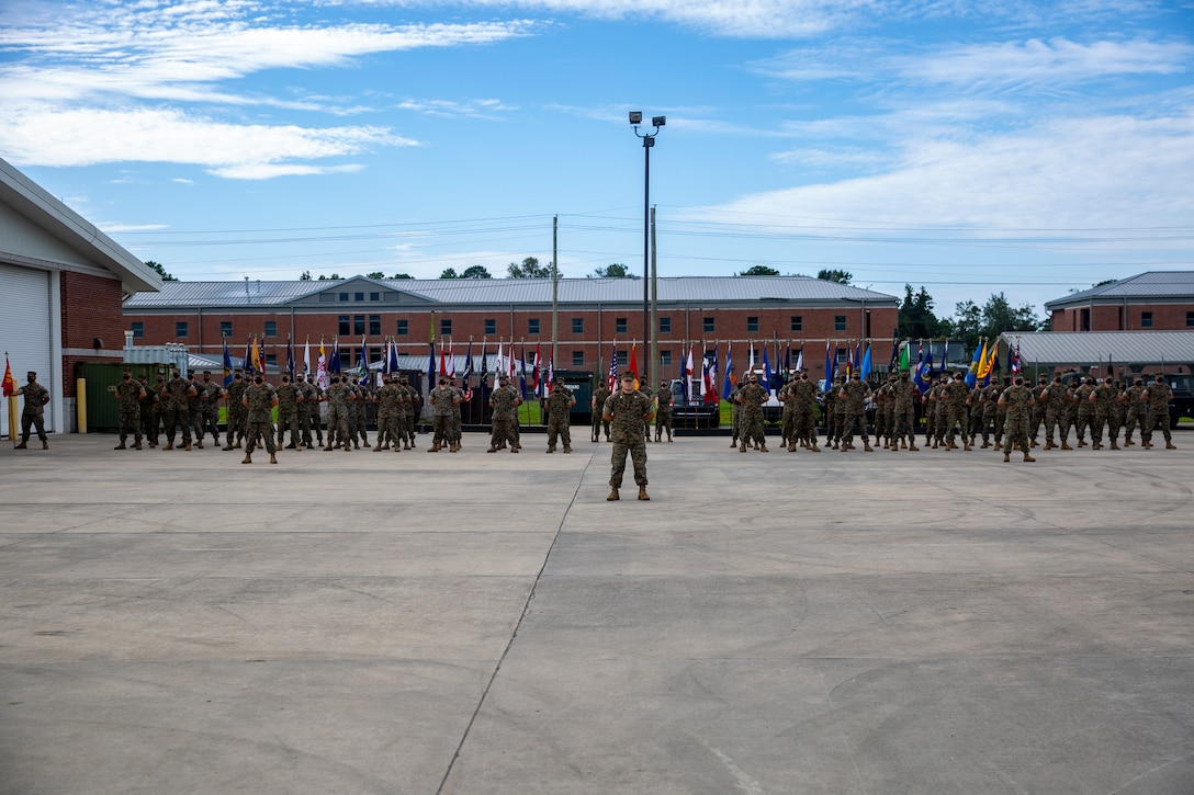U.S. Marines with Fox Company, 4th Tank Battalion, 4th Marine Division, stand in formation during the company’s deactivation ceremony on Marine Corps Base Camp Lejeune at Stone Bay, North Carolina, Aug. 25, 2020. Gen. David H. Berger, the commandant of the Marine Corps, passed down Marine Corps Force Design 2030 in March 2020, which designates tanks as a large area of divestment. (U.S. Marine Corps photo by Lance Cpl. Christian Ayers)