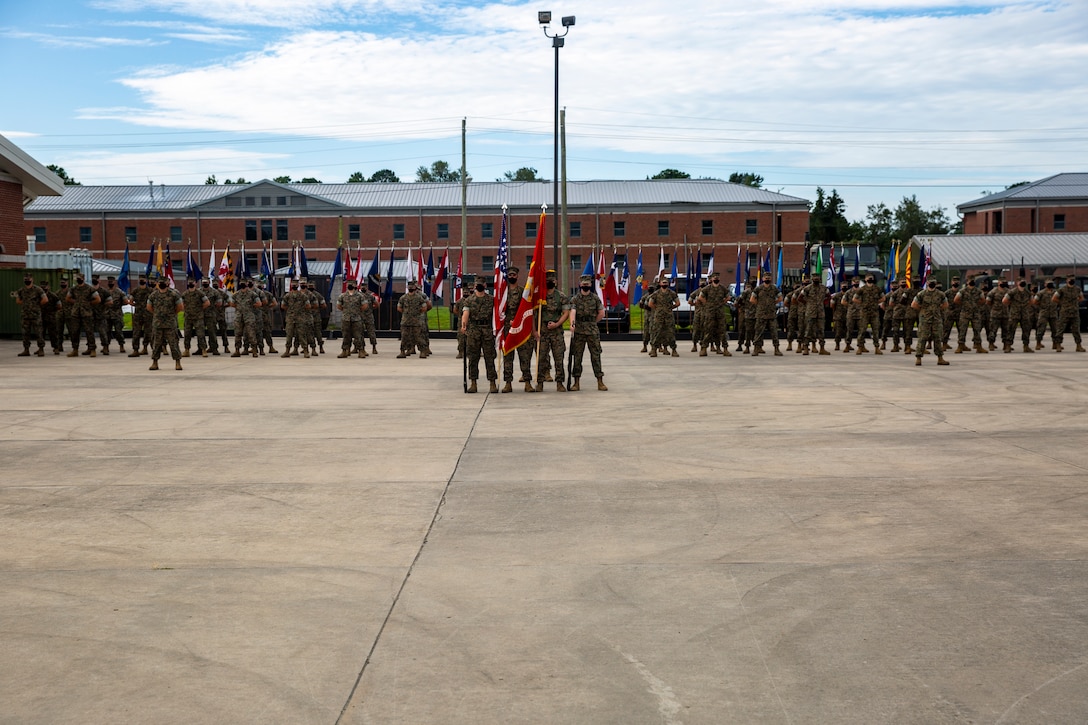 U.S. Marines with Fox Company, 4th Tank Battalion, 4th Marine Division, stand in formation during the company’s deactivation ceremony on Marine Corps Base Camp Lejeune at Stone Bay, North Carolina, Aug. 25, 2020. Gen. David H. Berger, the commandant of the Marine Corps, released Marine Corps Force Design 2030 in March 2020, which designates tanks as a large area of divestment. (U.S. Marine Corps photo by Lance Cpl. Christian Ayers)