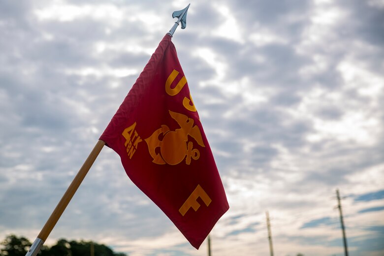 The retired guidon of Fox Company, 4th Tank Battalion, 4th Marine Division, is posted on Marine Corps Base Camp Lejeune at Stone Bay, North Carolina, Aug. 25, 2020. Gen. David H. Berger, the commandant of the Marine Corps, released Marine Corps Force Design 2030 in March 2020, which designates tanks as a large area of divestment. (U.S. Marine Corps photo by Lance Cpl. Christian Ayers)