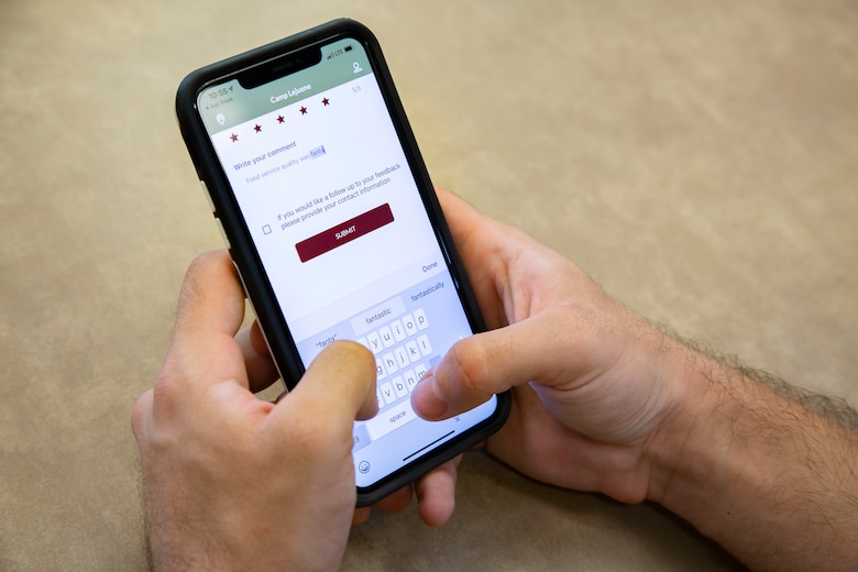 The Charge by Sodexo mobile app officially launched to users Aug. 24, 2020, and features geo-location or installation name and mess hall number to view local menus from specialty bars, caloric intake information, nutrition facts and feedback. The free mobile app is available on the Google Play Store and Apple App Store. (U.S. Marine Corps photo by Lance Cpl. Ginnie Lee)