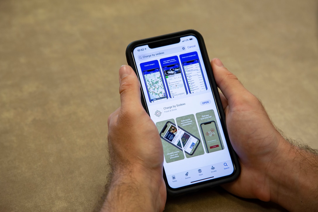 The Charge by Sodexo mobile app officially launched to users Aug. 24, 2020, and features geo-location or installation name and mess hall number to view local menus from specialty bars, caloric intake information, nutrition facts and feedback. The free mobile app is available on the Google Play Store and Apple App Store. (U.S. Marine Corps photo by Lance Cpl. Ginnie Lee)