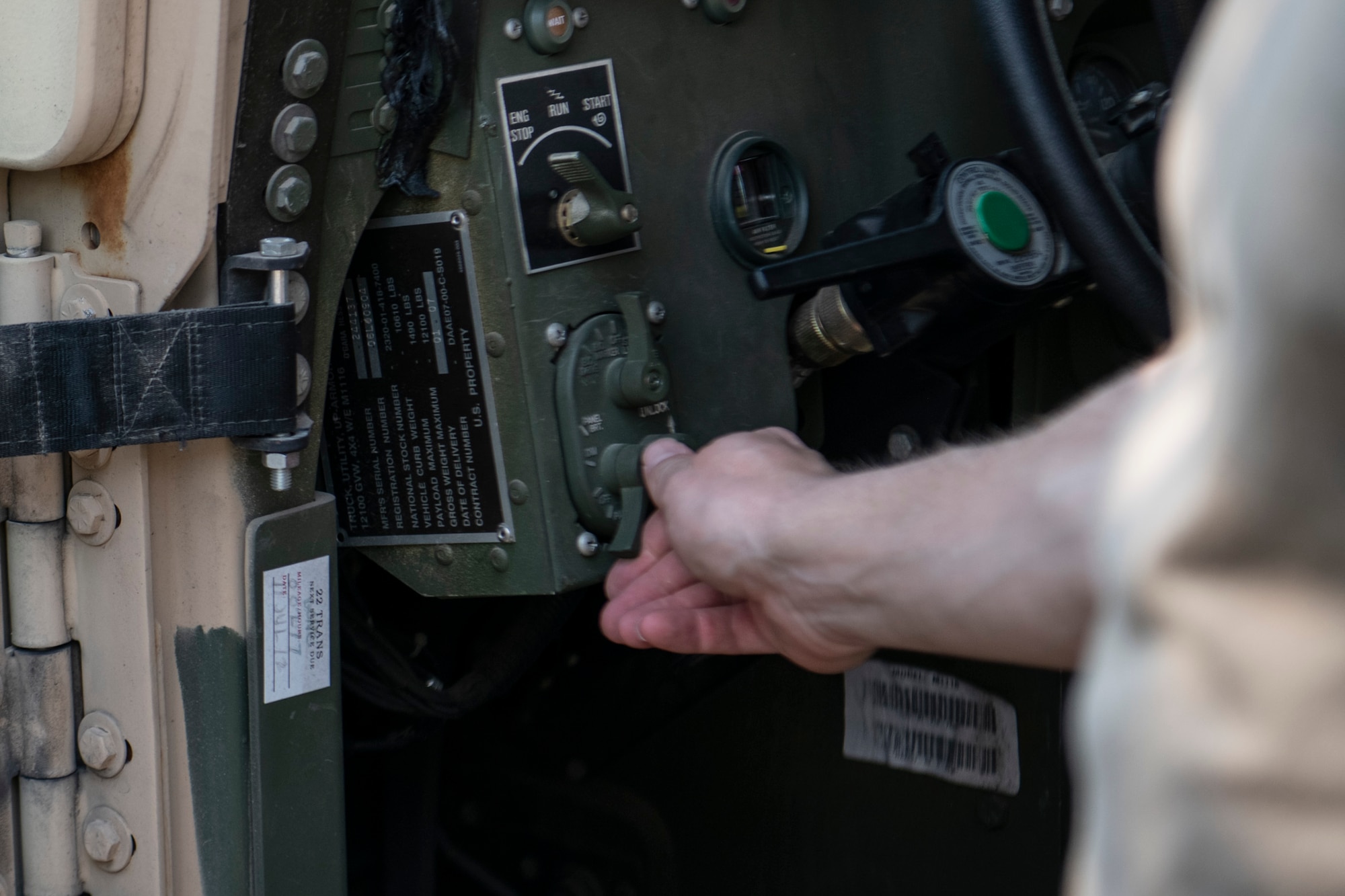 Citizen Airmen assigned to the 932nd Civil Engineering Squadron learn how to drive a Humvee during annual training on Scott Air Force Base, Illinois, August 25, 2020. Citizen Airmen train to drive the Humvee in order to be ready to deploy on short-notice and to be capable, combat-ready, and lethal Airmen. (U.S. Air Force photo Senior Airman Brooke Spenner)