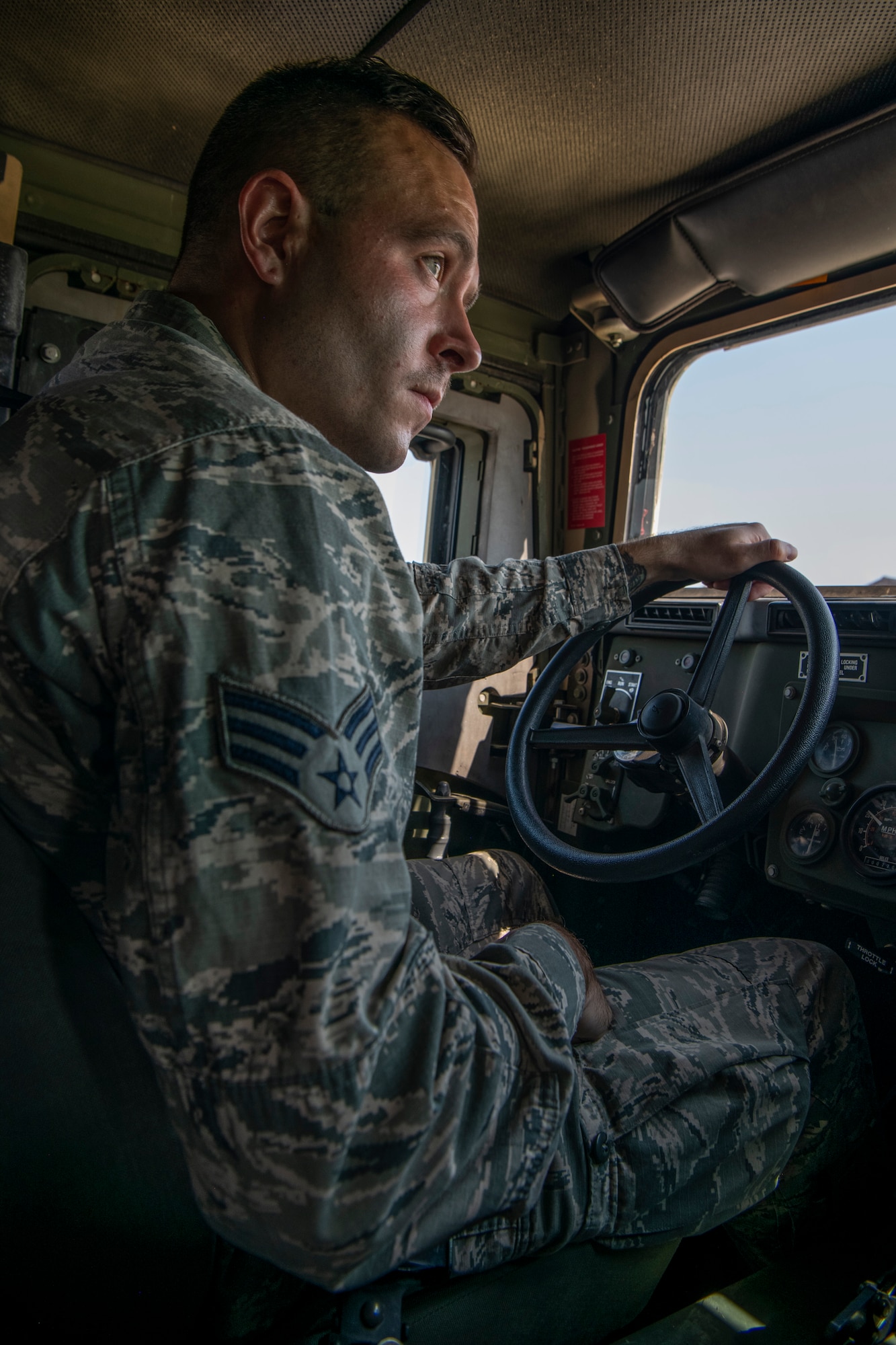 Citizen Airmen assigned to the 932nd Civil Engineering Squadron learn how to drive a Humvee during annual training on Scott Air Force Base, Illinois, August 25, 2020. Citizen Airmen train to drive the Humvee in order to be ready to deploy on short-notice and to be capable, combat-ready, and lethal Airmen. (U.S. Air Force photo Senior Airman Brooke Spenner)