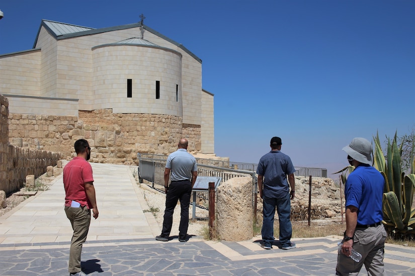 U.S. Army Soldiers visit the church at Mount Nebo. The modern church sits on an ancient foundation that was originally built in the 4th century, and later excavated and restored in the 20th century. With COVID-19 safety measures in place, the Area Support Group-Jordan Unit Ministry Team has provided Spiritual Resiliency Trips for service members stationed in Jordan. The U.S. military is in Jordan to partner with the Jordan Armed Forces to meet common security objectives in the region.