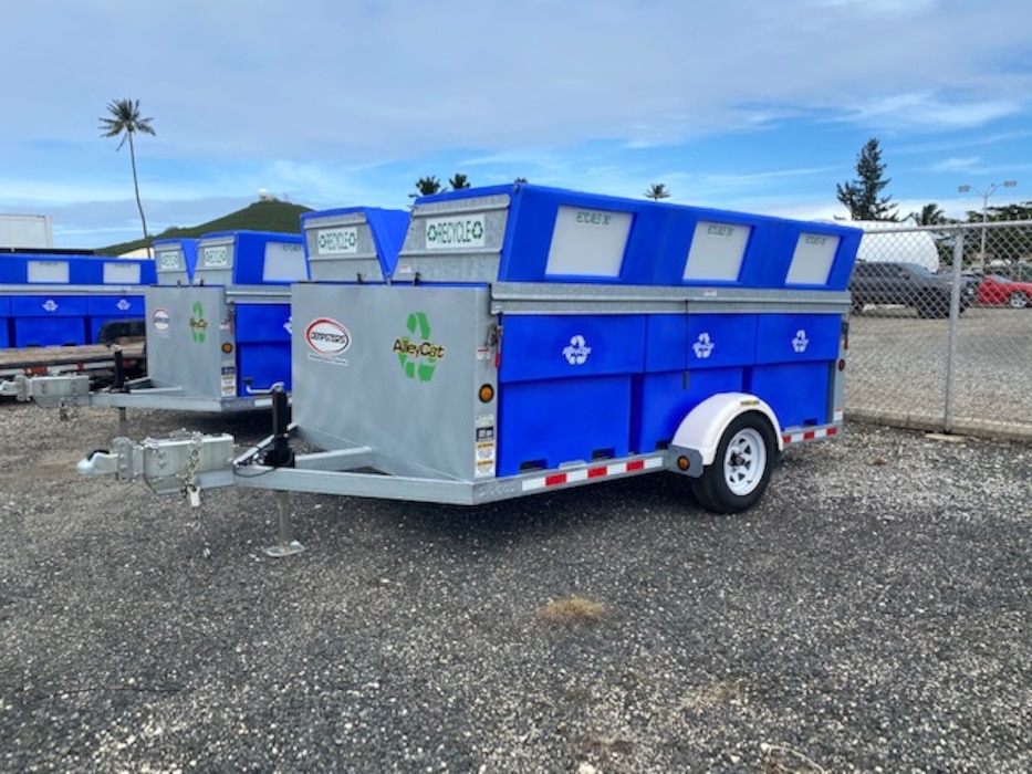MCBH Recycling Center trailers make recycling easy and convenient. The trailers are staged at strategic locations around the base such as the Marina.
