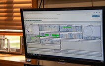 Detail photograph of weather data on a screen.