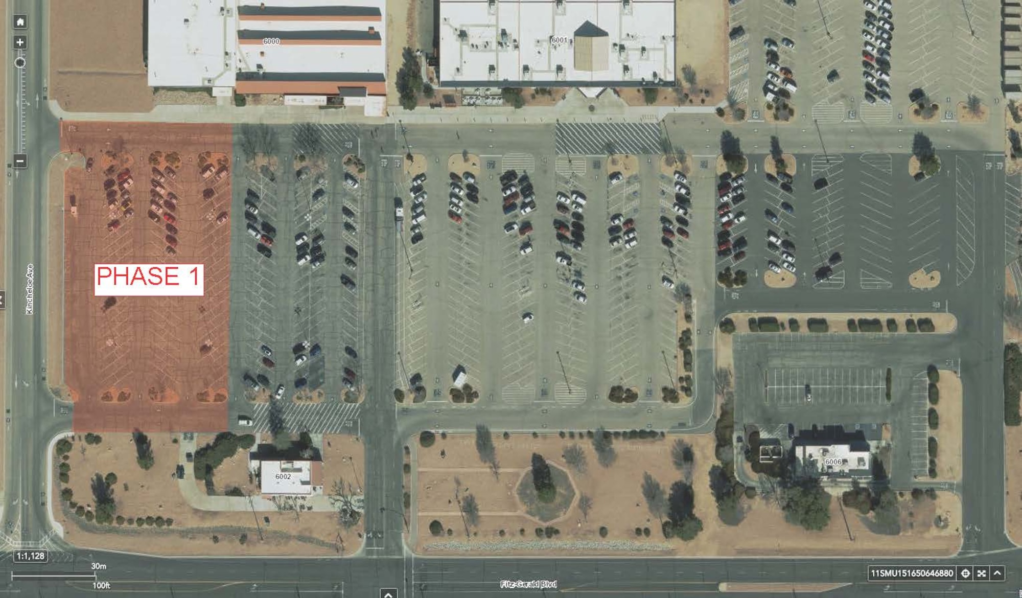 Overview of Phase 1 of the commissary and base exchange parking lot repair project. (Graphic courtesy of 412th Civil Engineer Group)