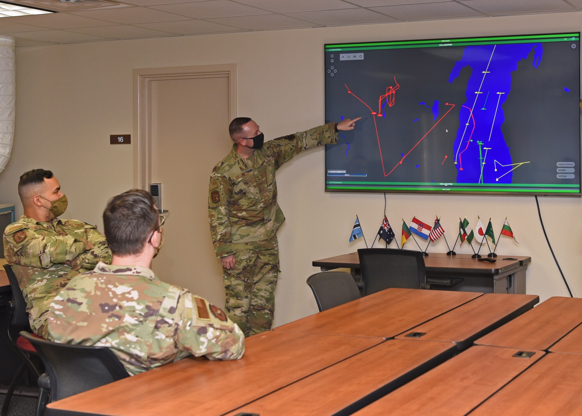 U.S. Air Force instructors at the 313th Training Squadron modernize visual teaching methods for advance training through immersive simulations for its international military students, at the International Intelligence Training Center on Goodfellow Air Force Base, Texas, July 29, 2020.  The 313th TRS’ mission is to provide world-class international, mission-qualification, as well as intermediate and advanced intelligence, surveillance and reconnaissance (ISR) training, which develops and inspires professionals for the Department of Defense and international partners. (U.S Air Force photo by Airman 1st Class Abbey Rieves)