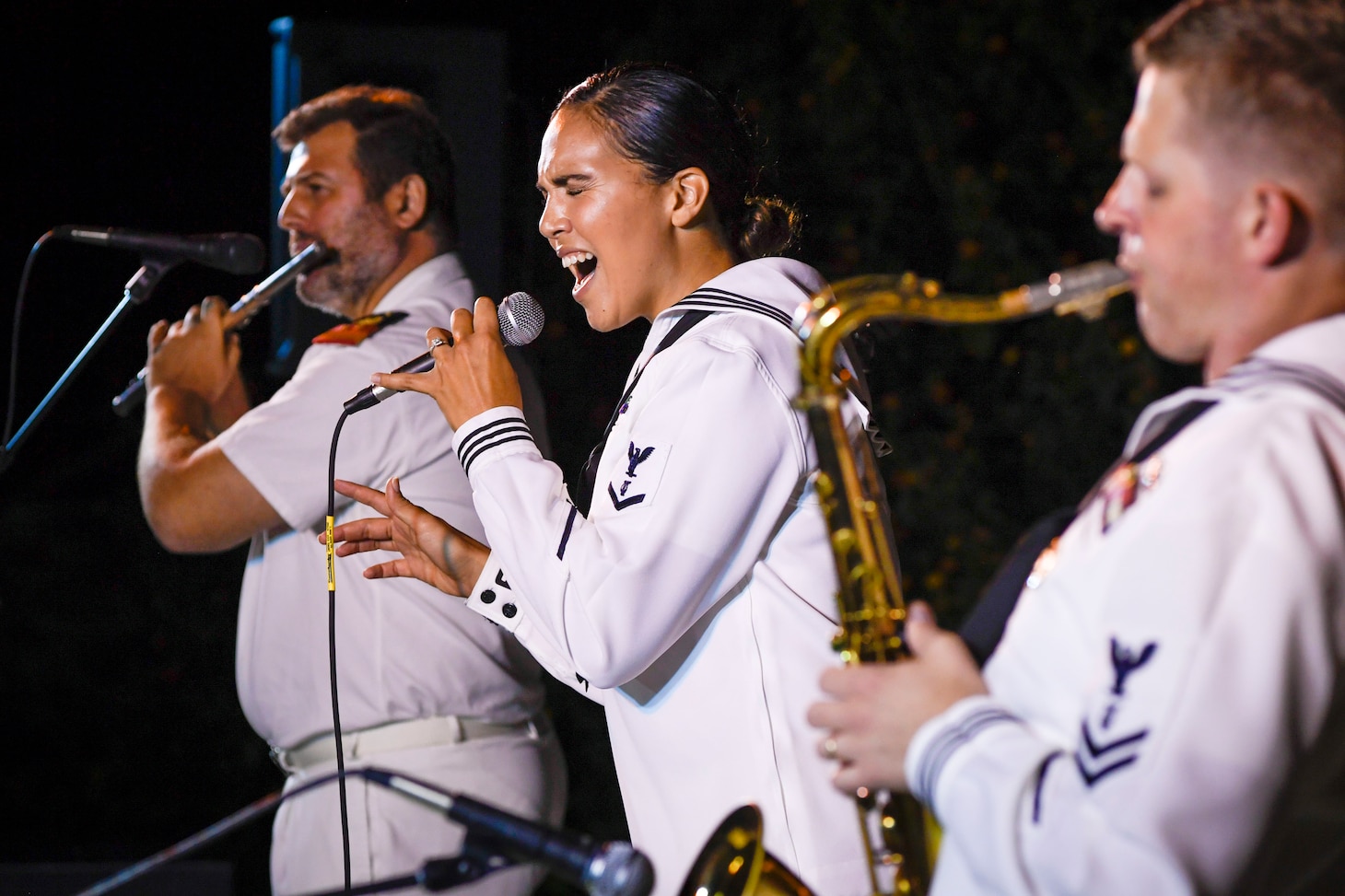 200830-N-XT273-0860 RAVELLO, Italy (Aug. 30, 2020) Navy Musicians assigned to the U.S. Naval Forces Europe Band’s Alliance Jazz Combo, based out of Naples, Italy, perform at the Ravello 2020 Music Festival in Ravello, Italy, Aug. 30, 2020.  As the U.S. Navy’s official band in Europe, the band performs throughout Europe, Africa, and Western Asia to enhance the morale and welfare of U.S. and Allied Forces personnel as well as improving international community relations among partner nations. (U.S. Navy photo by Chief Mass Communication Specialist Justin Stumberg)