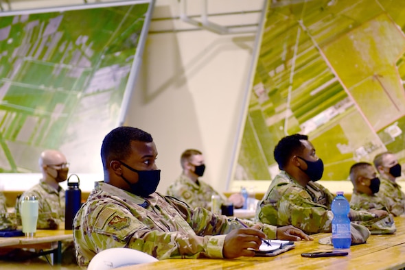 Airmen attend a First Sergeant Symposium at Aviano Air Base, Italy, Sept. 1, 2020. Completion of the course earns participants a certificate, after which their leadership may allow them to assume responsibilities as an alternate duty first sergeant to gain first-hand experience. (U.S. Air Force photo by Staff Sgt. Kelsey Owen)