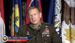 Gen. James C. McConville, the Army's chief of staff, praises the National Guard during a speech to the U.S. National Guard Association's annual conference Aug. 28, 2020.