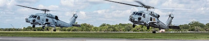 Sailors and officers, assigned to Helicopter Maritime Strike Squadron (HSM-40) and Helicopter Maritime Strike Squadron (HSM-46),