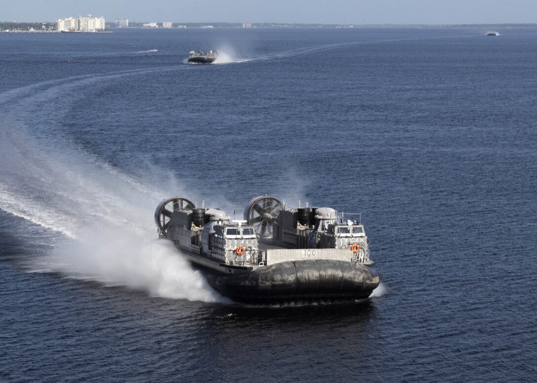 The Navy’s newest Landing Craft Air Cushion (LCAC) hovercraft arrived at Naval Surface Warfare Center Panama City Division Sept. 2.