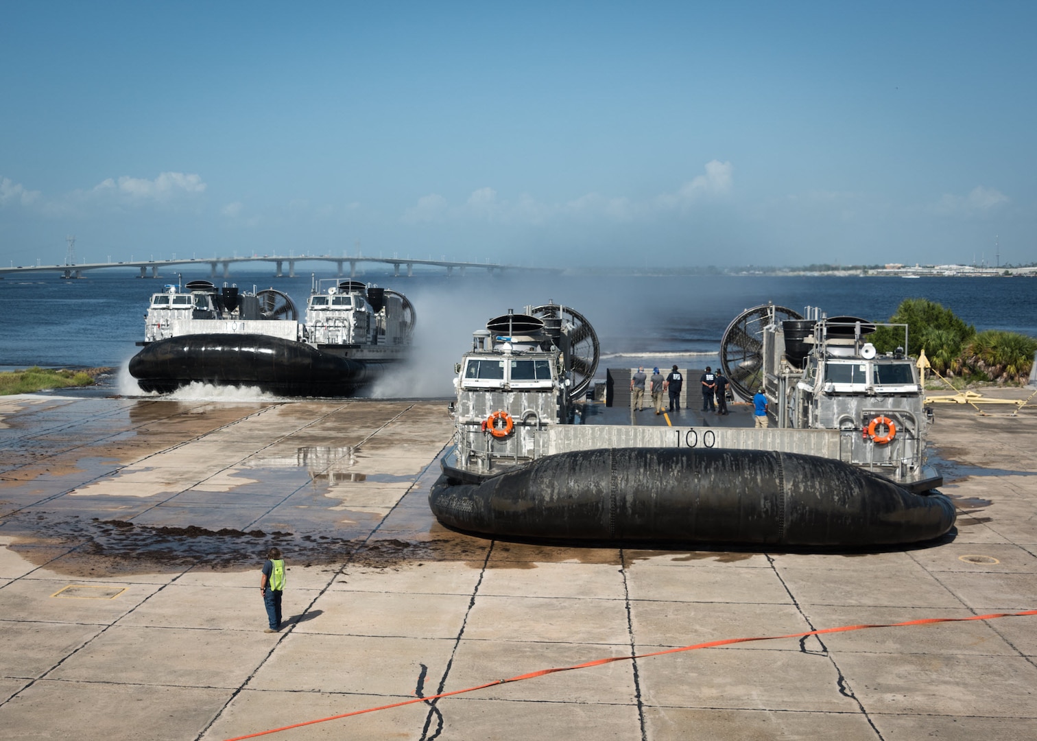 The Navy’s newest Landing Craft Air Cushion (LCAC) hovercraft arrived at Naval Surface Warfare Center Panama City Division Sept. 2.