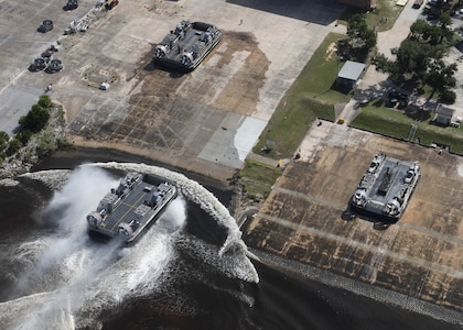 The Navy’s newest Landing Craft Air Cushion (LCAC) hovercraft arrived at Naval Surface Warfare Center Panama City Division Sept. 2.