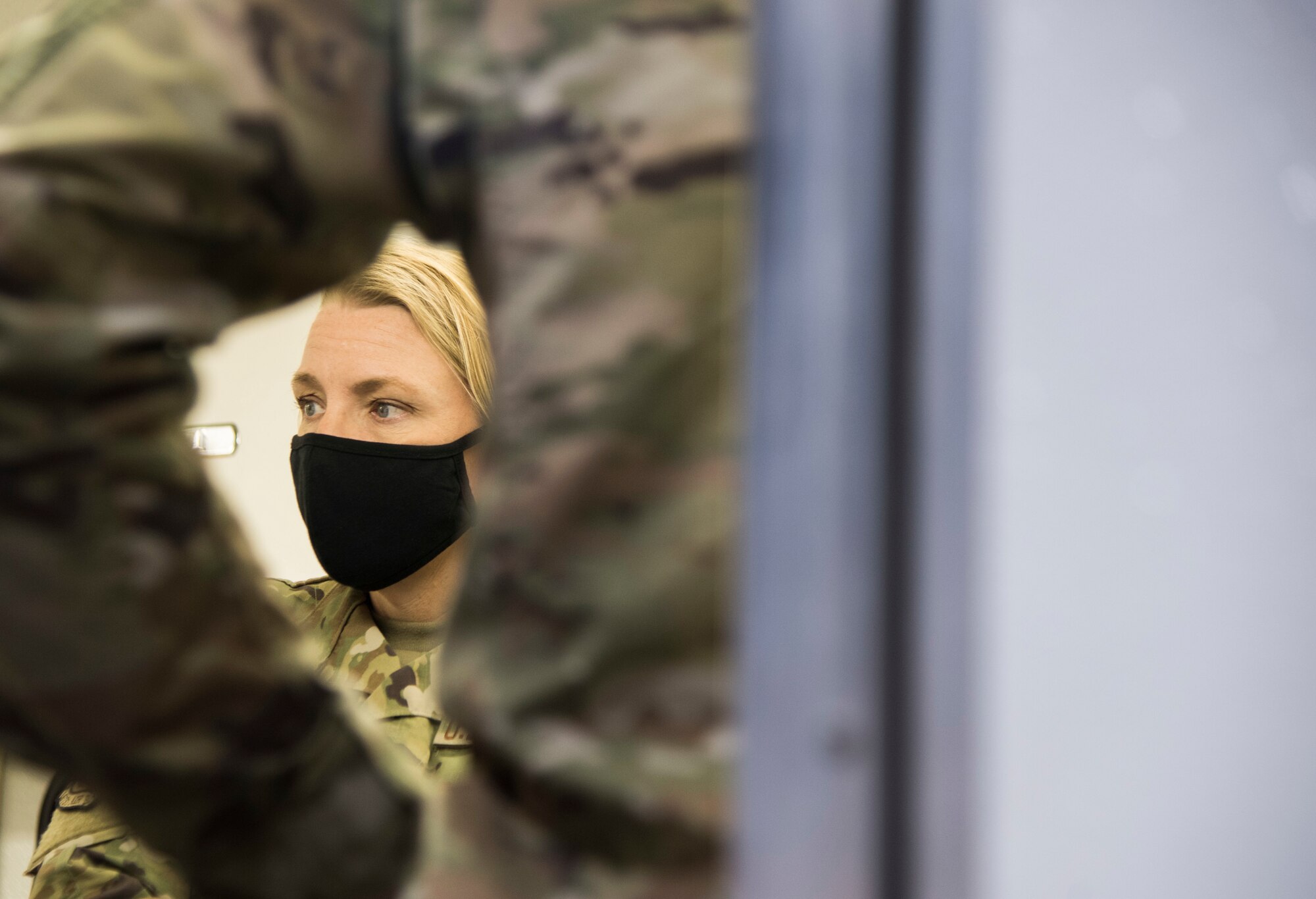 U.S. Air Force Col. Kirsten Aguilar, Joint Base Elmendorf-Richardson and 673d Air Base Wing commander, participates in an immersion tour at the 673d Civil Engineer Squadron at JBER, Alaska, Aug. 28, 2020. Aguilar’s tour focused on the 673d CES Airmen and their role in supporting the joint base partnership on the installation.