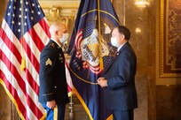 For his brave and heroic actions, Gov. Gary R. Herbert presented the Utah Medal of Valor to Sgt. Chasen Brown, Sept. 1, 2020, for his disregard to his own personal safety, on that tragic day, also known as one of the deadliest mass shootings in the United States.