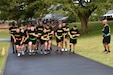 Soldiers form Public Health Command – Pacific and Dental Health Command – Pacific begin the run portion of the Army Combat Fitness Test at Tripler Army Medical Center, Hawaii, March 2, 2019. The fitness assessment is part of a weeklong Best Warrior Competition that both units are holding. The PHC-P winners will be announced Friday during an award ceremony. (U.S. Army photo by Amber Kurka)