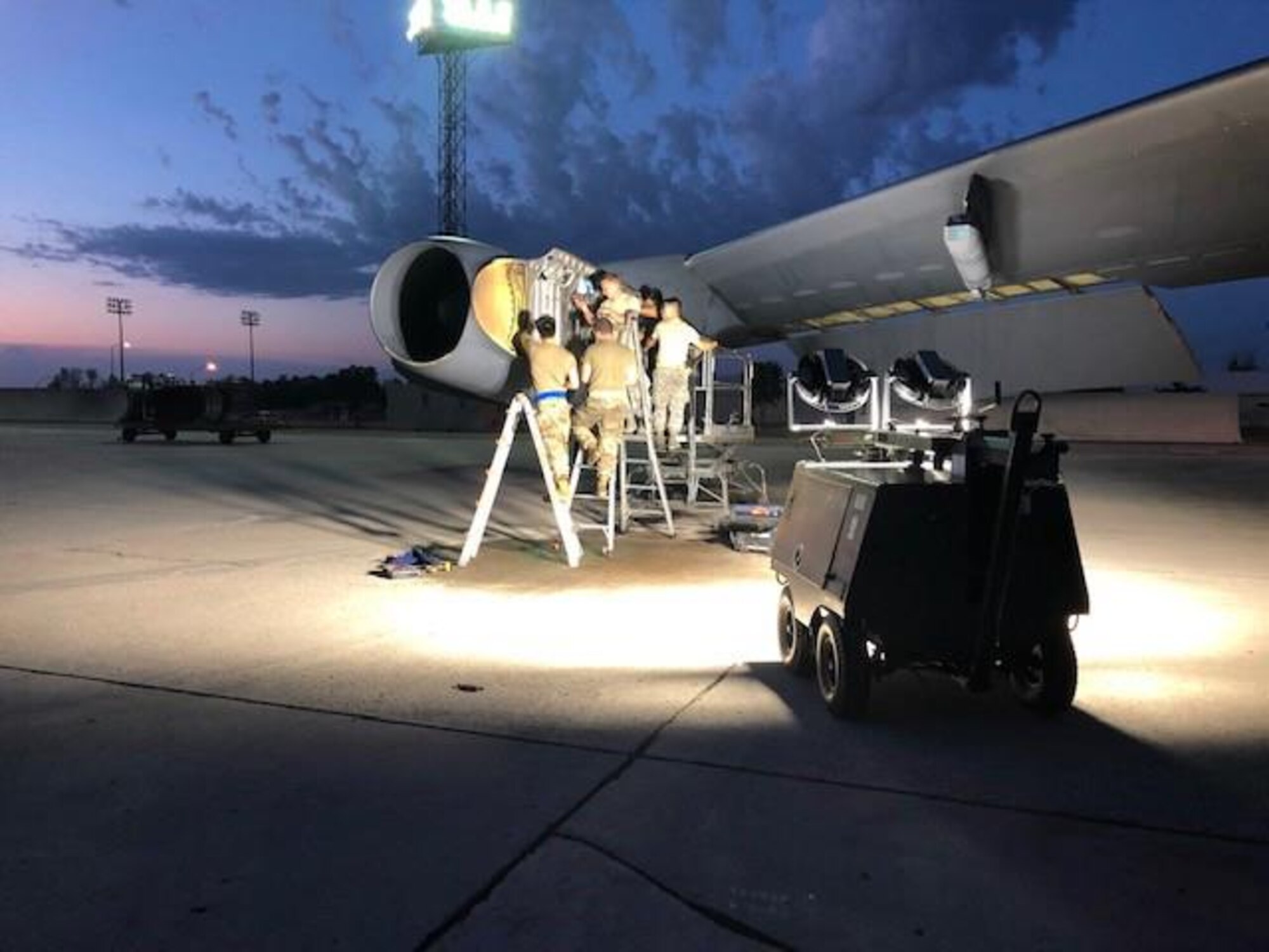 “Improved LED lighting makes B-52 maintenance safer, more efficient and more effective,” said Master Sgt. Matthew Petersen, B-52 Production Superintendent. (U.S. Air Force photo/Master Sgt. Matthew Peterson)