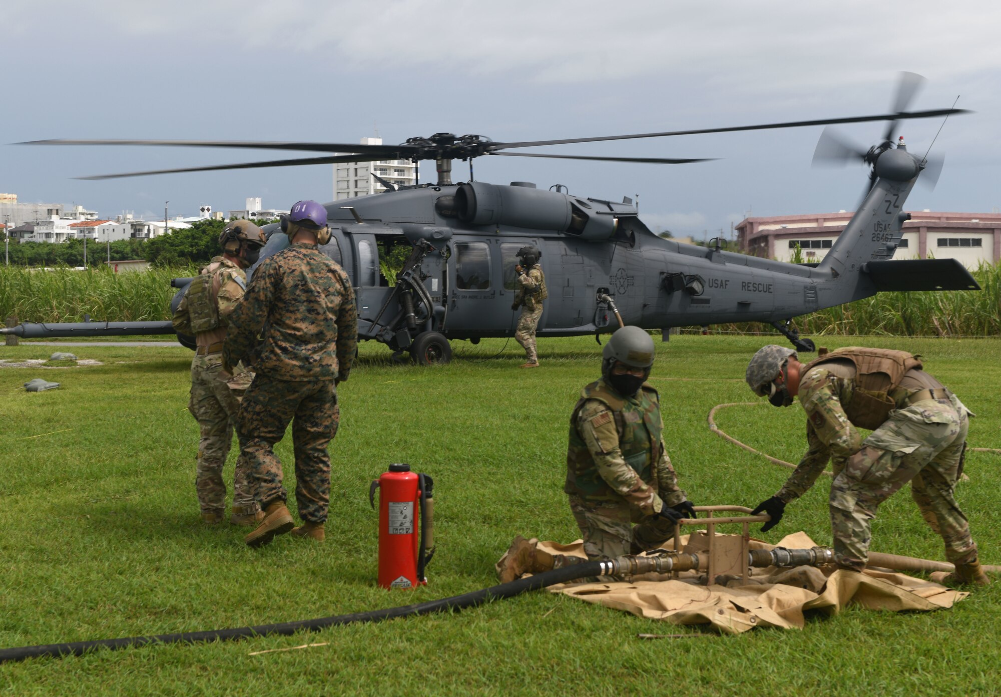 Joint Air Force and Marine Corps FARP training.