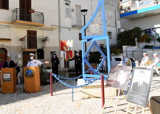 A memorial service was held Sept. 4, 2020, in honor of Lt. Vincent Capodanno, a U.S. Navy Chaplain who was awarded the Medal of Honor for his service.