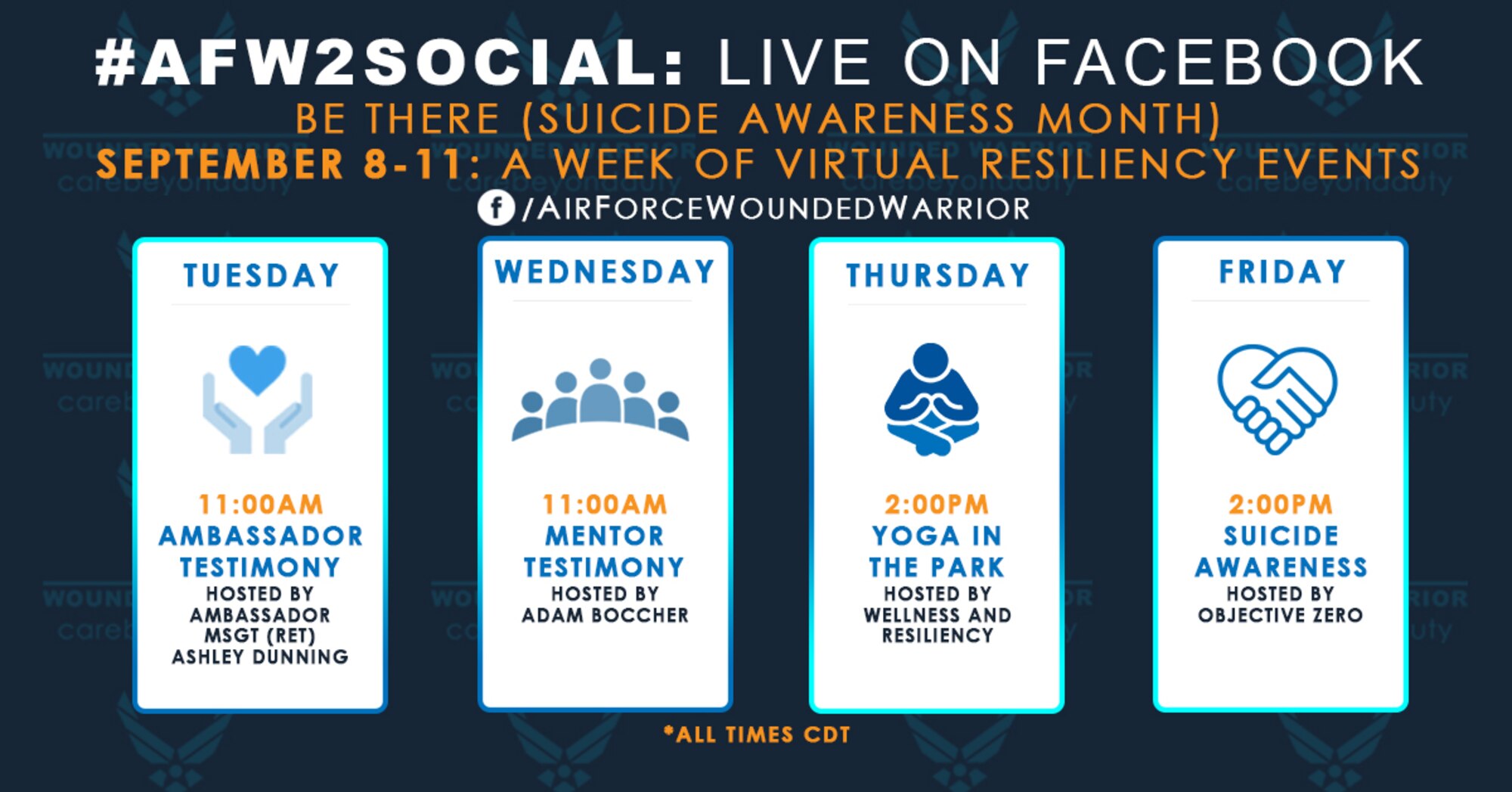 September is Suicide Awareness and Prevention Month with the topic focused on the difficult conversation of suicide. The Air Force Wounded Warrior Program will focus on resources and frank discussions of how to help from those who have struggled in the past. (U.S. Air Force Graphic by Melissa Espinales)