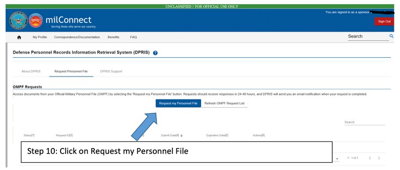 Service members who separated or retired after 2004 can now access their Defense Personnel Record Information (DPRIS) through milConnect.