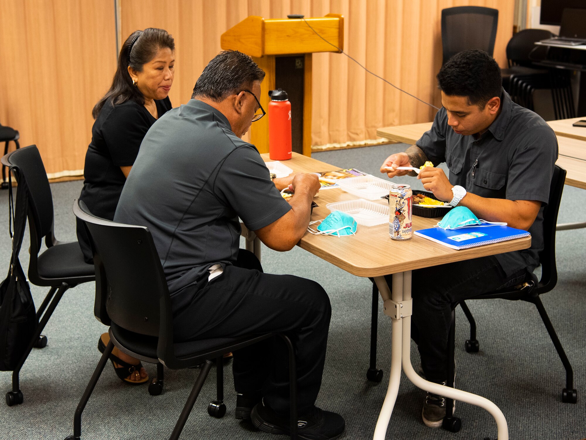 A photo of U.S. Air Force Reserve Citizen Airmen from the 624th Regional Support Group participating during a Yellow Ribbon predeployment event held at the 48th Aerial Port Squadron at Joint Base Pearl Harbor Hickam, Hawaii, Aug. 29, 2020.