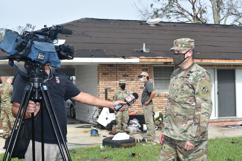 U.S. Army Corps of Engineers contractors in Lake Charles, Louisiana, installed reinforced plastic sheeting today, Sept. 5,  for the first home to benefit from Operation Blue Roof since Hurricane Laura. The program, managed by the U.S. Army Corps of Engineers for the FEMA Federal Emergency Management Agency, reduces further damage to property until permanent repairs can be made. This is a free service to homeowners. Parties affected by Hurricane Laura are encouraged to submit a Right-of-Entry application. To learn more about Operation Blue Roof and to apply, visit: https://www.usace.army.mil/BlueRoof/  (USACE Photos by Jessica Haas)