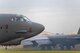 A b-52 taxis for take off