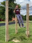 Caleb Pym gets in as many pull ups as he can as part of the CFA.
Photo courtesy Mrs. Melody Pym