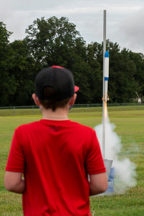 Student launches rocket