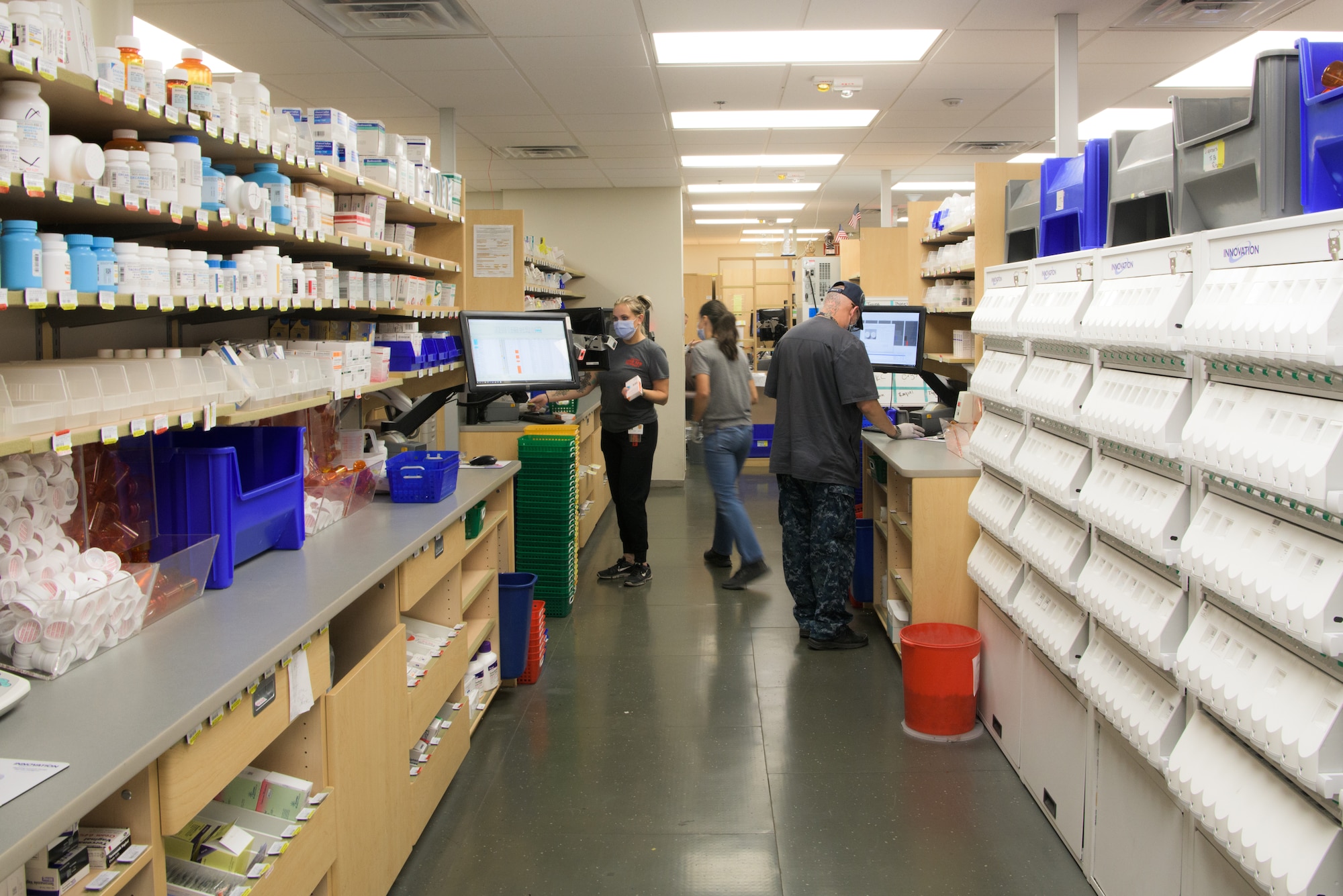 Technicians from the 56th Medical Group Pharmacy fill prescriptions Aug. 24, 2020, at Luke Air Force Base, Ariz.