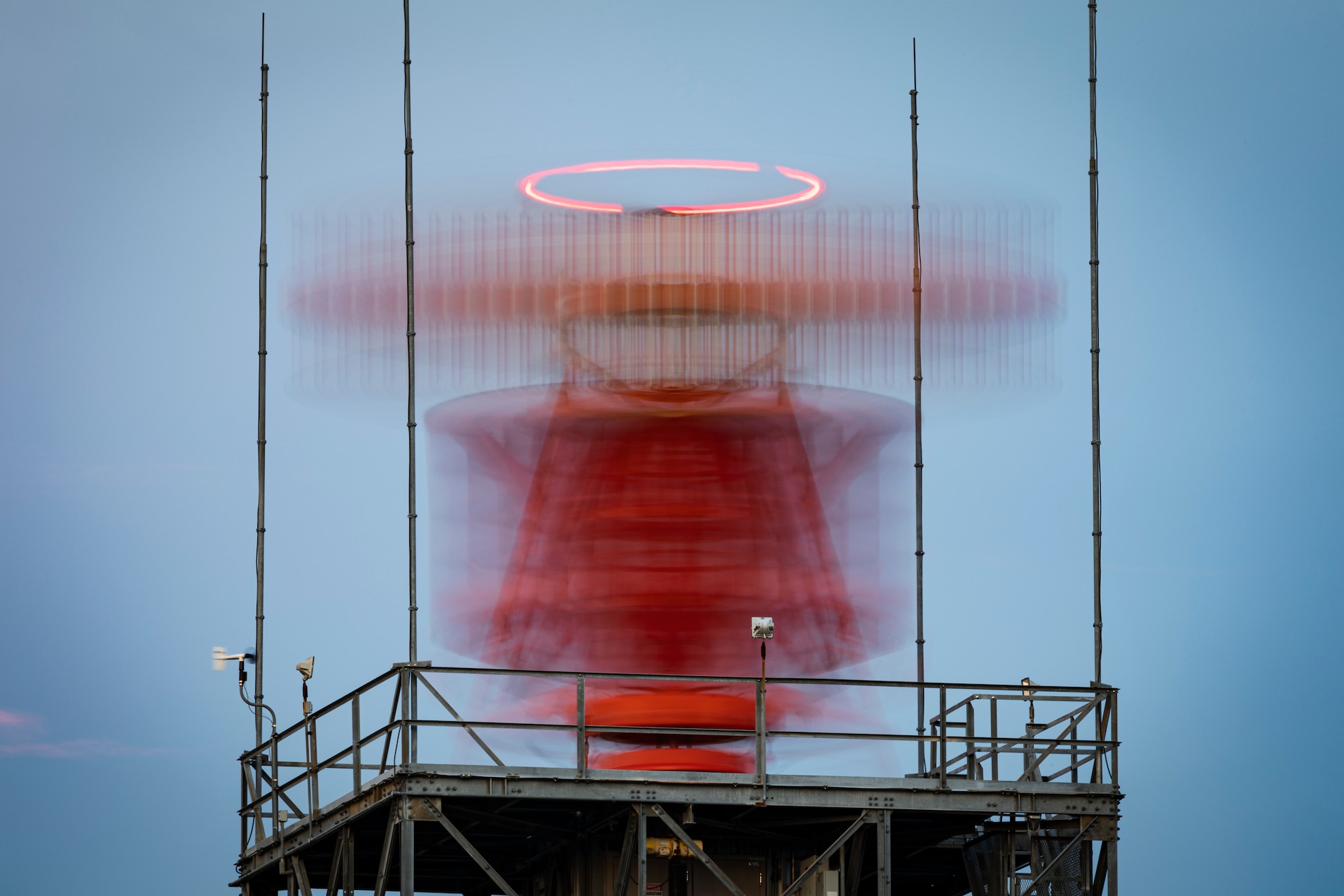 A photo of an antenna rotating