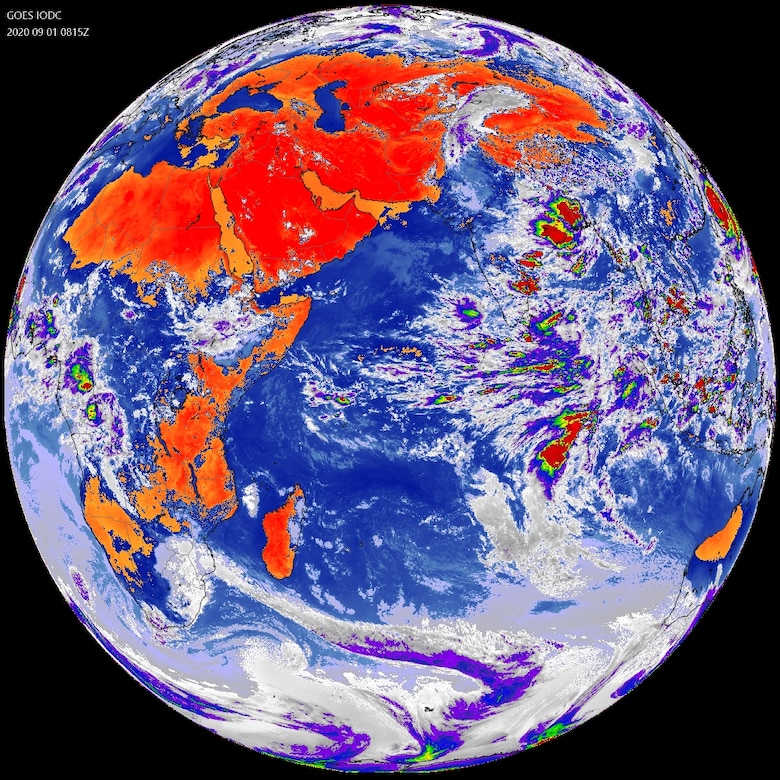 A view of the Earth from the EWS-G1 satellite taken on September 1, 2020. Originally launched in 2006 as GOES-13, the satellite provided operational weather coverage over the United States’ East Coast for 10 years before being replaced in the GOES-East position by GOES-16. The transfer to the Department of Defense and relocation of EWS-G1 is the culmination of joint efforts between SMC, NOAA and NASA. (Photo courtesy of U.S. Space Force’s MARK IV-B Program Office)