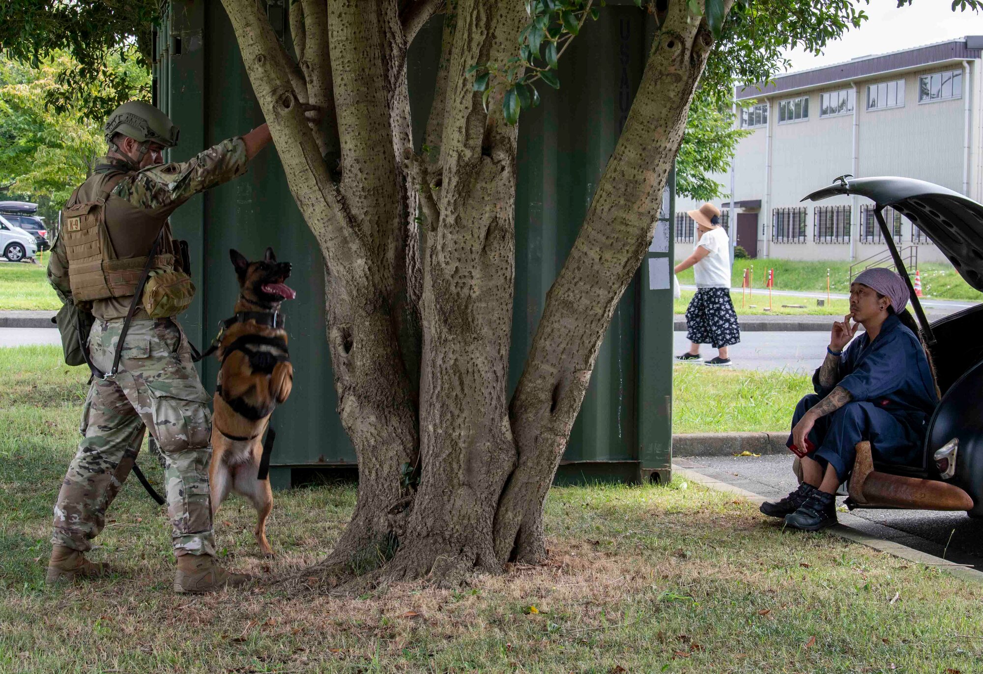 K-9s sniff out explosives on Sagami