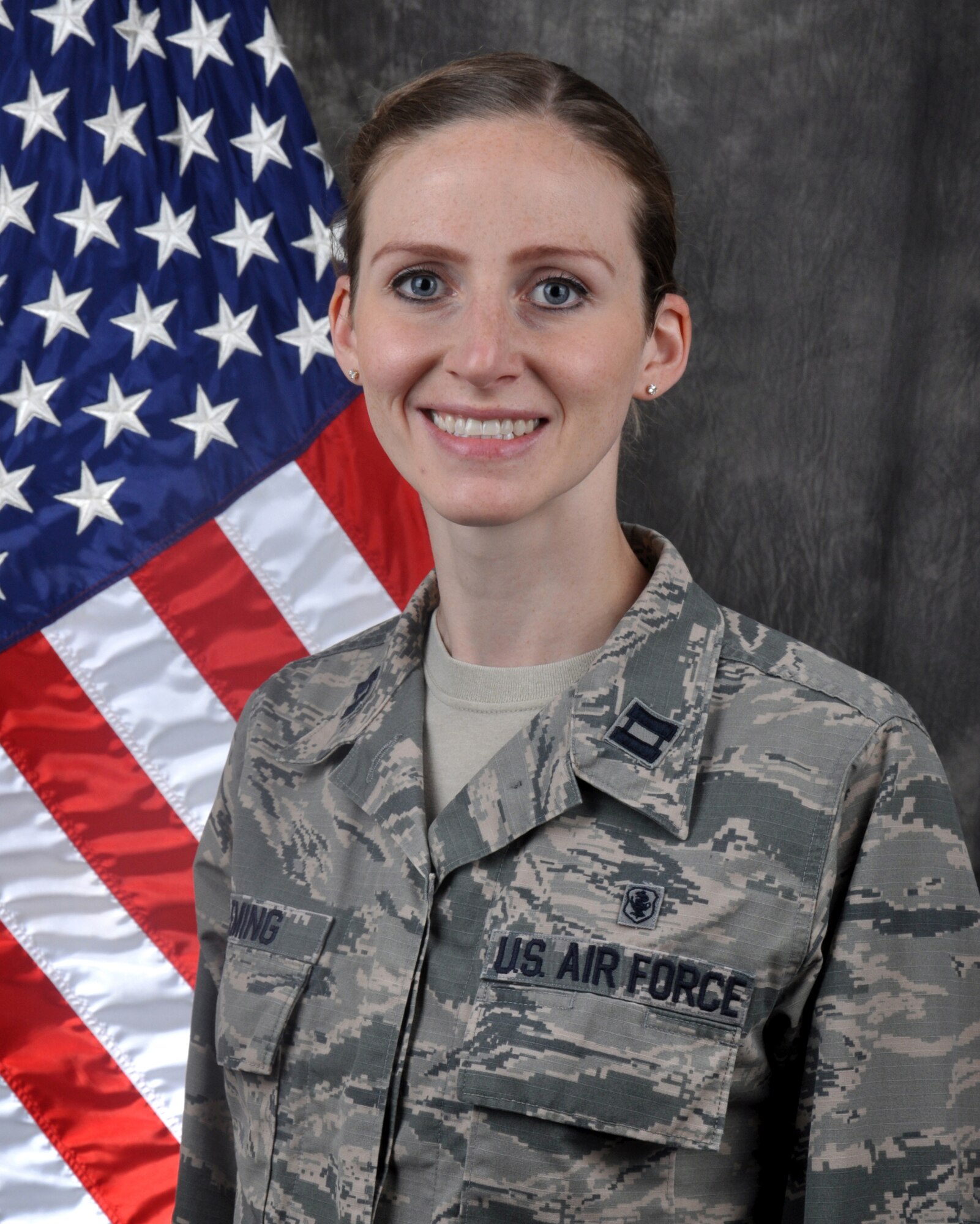 Capt. Kristina M. Fleming, clinical nurse, 445th Aeromedical Staging Squadron, is the 445th Airlift Wing Company Grade Officer of the Quarter, second quarter CY 2020.