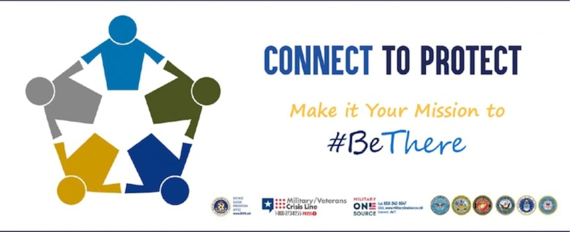 September is Suicide Prevention Month across the Defense Department. This year's theme is "Connect to "Protect." Each service branch is working to raise awareness about suicide and violence prevention and building connected communities. (Defense Department graphic)