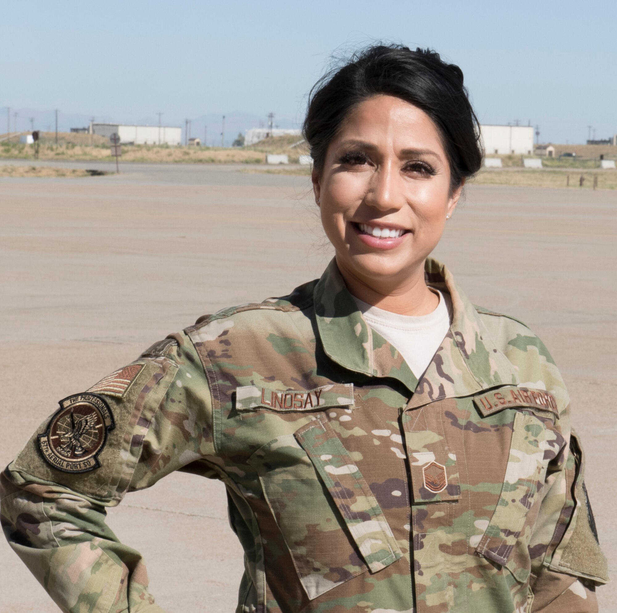 Master Sgt. Janet Lindsay, special handling supervisor in the 67th Aerial Port Squadron