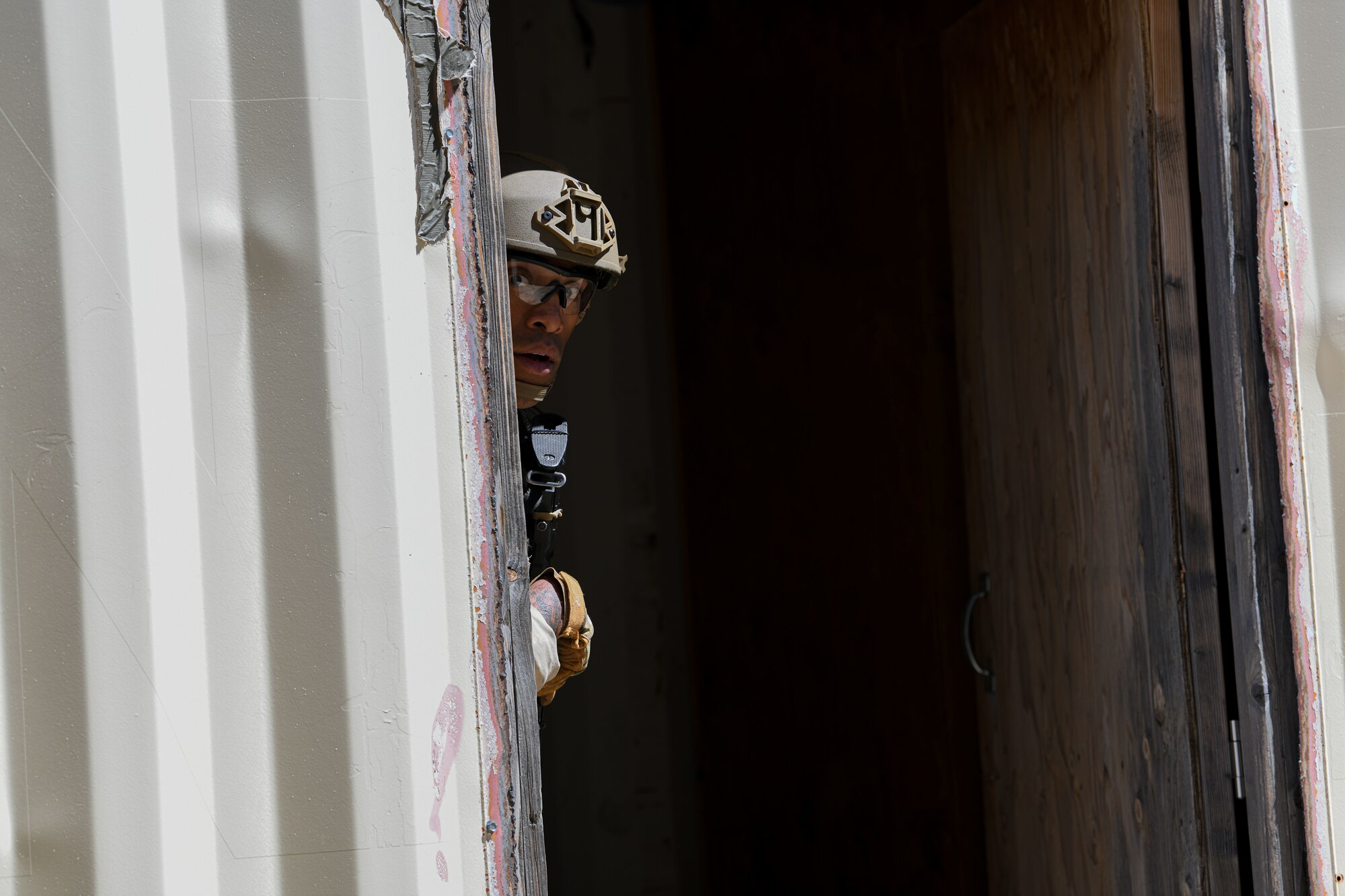 Defender in doorway