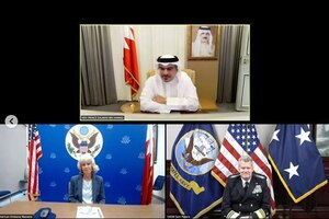 U.S. Naval Forces Central Command/5th Fleet/Combined Maritime Forces Commander Vice Adm. Samuel Paparo met via video conference with His Royal Highness Crown Prince, Deputy Supreme Commander, First Deputy Prime Minister Salman bin Hamad Al-Khalifa Sept. 8 to reaffirm the enduring defense relationship between the United States and Bahrain.