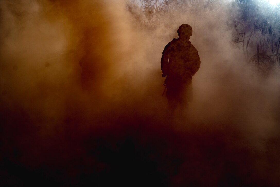 U.S. Marines conduct offensive and defensive operations during Exercise Koolendong at Mount Bundey Training Area, Australia, Sept. 5.