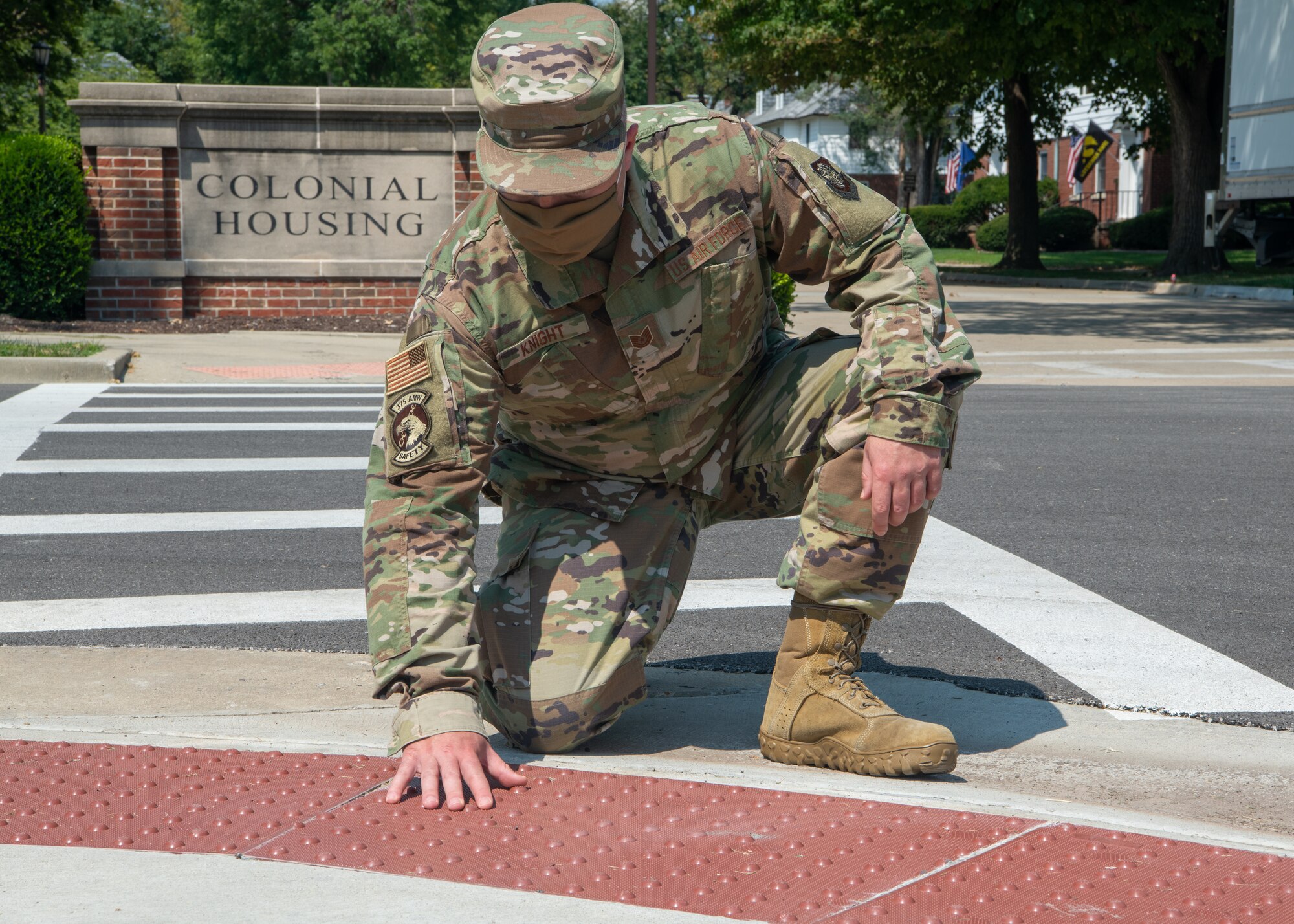 Airman touched ground.