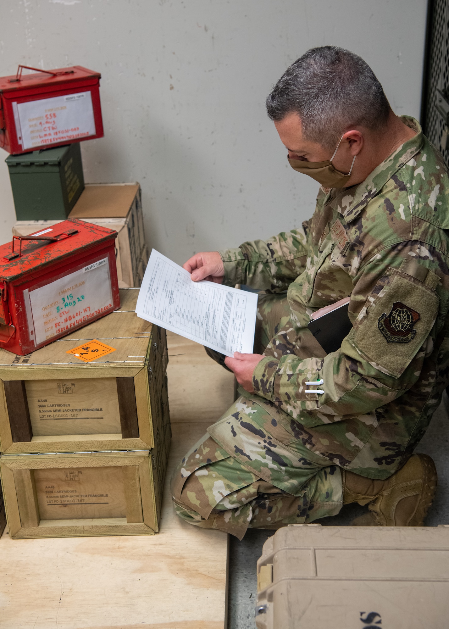 Man reads documents.