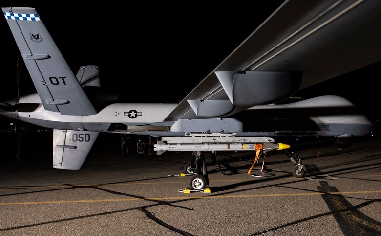 Image of an MQ-9 armed with an AIM-9X missile