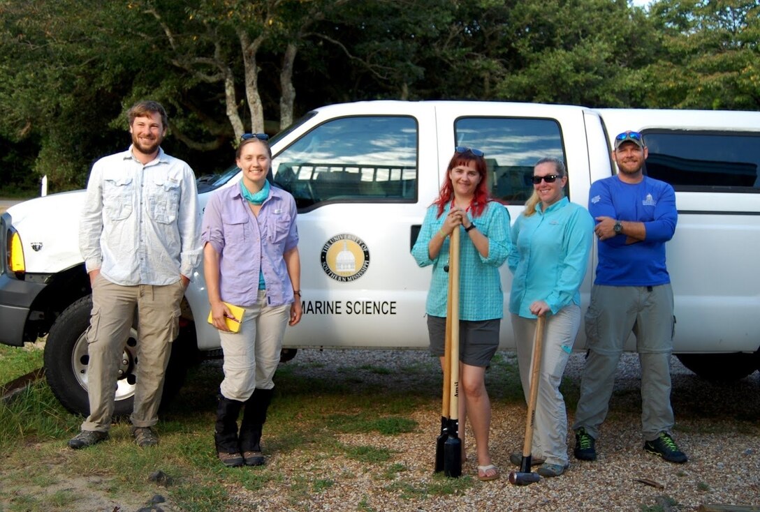 A team of researchers from the U.S. Army Engineer Research and Development Center and the University of Southern Mississippi (USM) are key members of the collaborative During Nearshore Event Experiment, or DUNEX, conducted on North Carolina’s Outer Banks to study coastal processes associated with hurricanes, tropical storms and powerful nor’easters. The team is studying modern coastal features with a long-term perspective, focusing on the relationship with quantifiable coastal features and storm response. Team members include, Davin Wallace from USM, Eve Eisemann from ERDC, Erin Miller, Shara Gremillion and Bill Funderburk, all from USM.