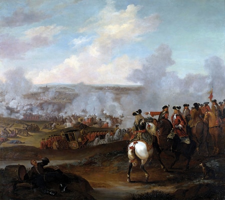 Battle of Blenheim, oil on canvas, by Joshua Ross, Jr.,
ca. 1715 (Courtesy Government Art Collection, London)